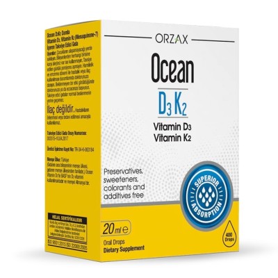 Orzax Ocean vitamin D3K2 drop Витамин D3K2, 20 мл