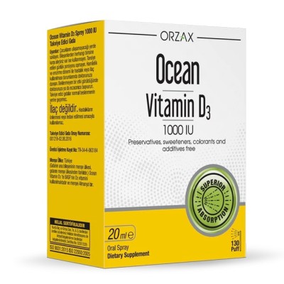 Orzax Ocean vitamin d3 1000 iu spray Витамин D3 1000 МЕ спрей, 20 мл