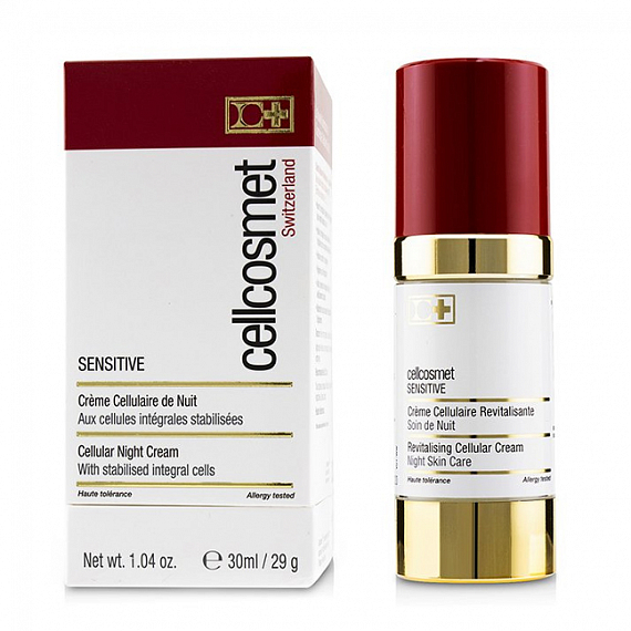 Cellcosmet Sensitive Cellular Night Cream Treatment Ночной клеточный крем для чувствительной кожи (с вакуумной помпой), 30 мл